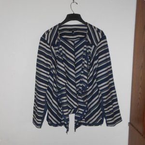 Lane Bryant Open Structure Jacket, Navy/Cream, Size 28